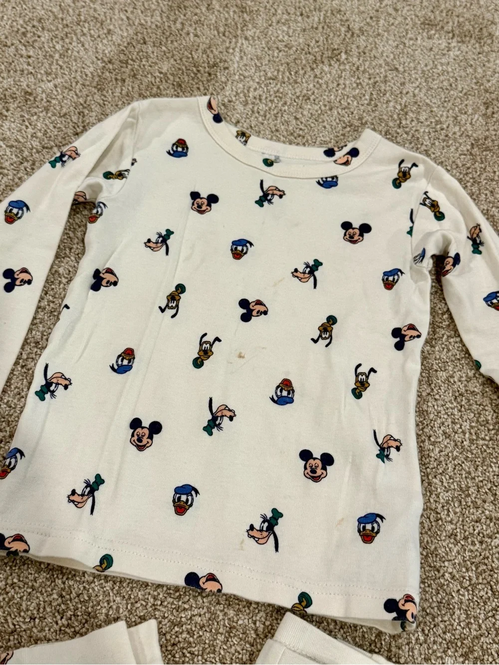 GAP Cream Kids Disney Character Print Pajama Set